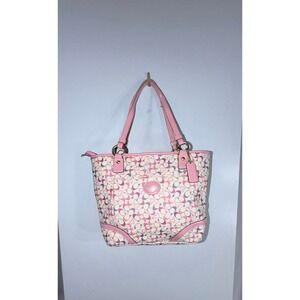 Coach pink waverly Chelsea hearts tote bag Authentic with COA